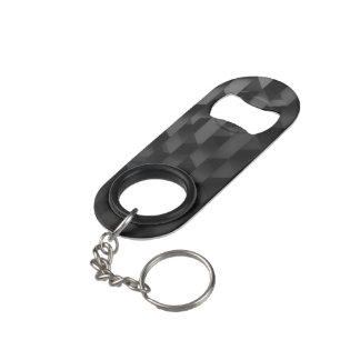 black geometric pattern keychain bottle opener