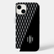 Black Geometric Pattern Monogrammed