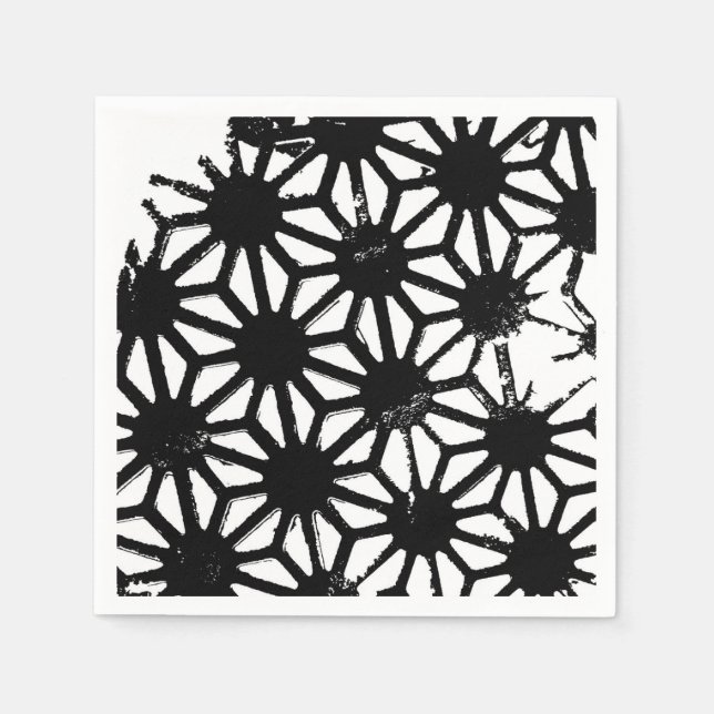 Black geometric pattern napkins (Front)