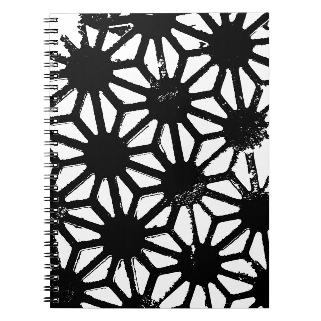 Black geometric pattern notebook (Front)