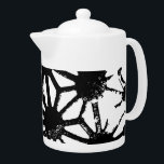 Black geometric pattern teapot<br><div class="desc">Black and white geometric pattern</div>