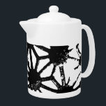 Black geometric pattern teapot<br><div class="desc">Black and white geometric pattern</div>