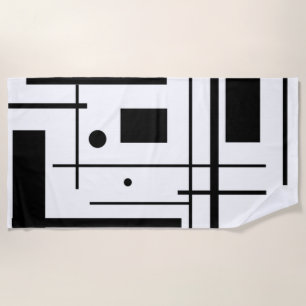 Black Geometric Shapes on a Beach Towel