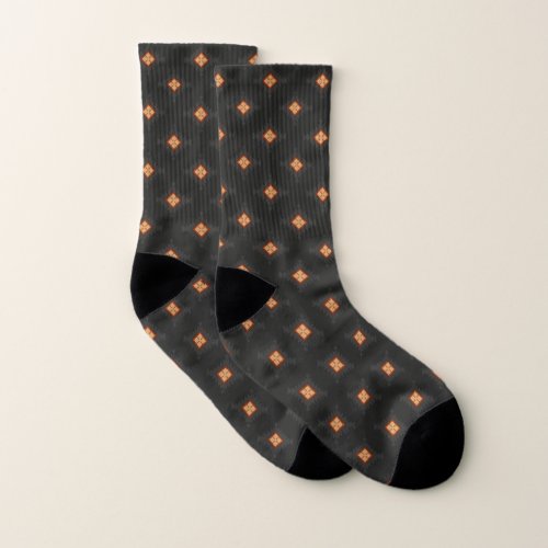 Black geometric  socks