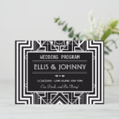 Black Geometric Wedding Programs (Standing Front)