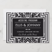 Black Geometric Wedding Programs (Front)