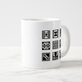 Black geometrical tribal pattern mug