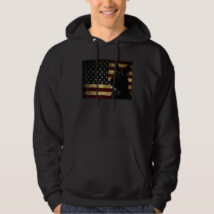 Black German Shepherd  American Flag 4th July Gsd  Hoodie