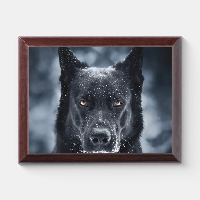 Black German Shepherd Award Plaque (Horizontal)