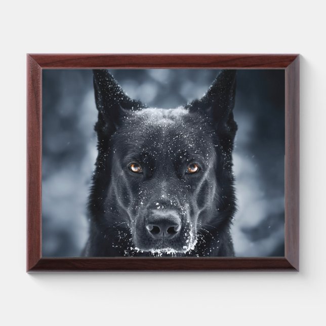 Black German Shepherd Award Plaque (Horizontal)