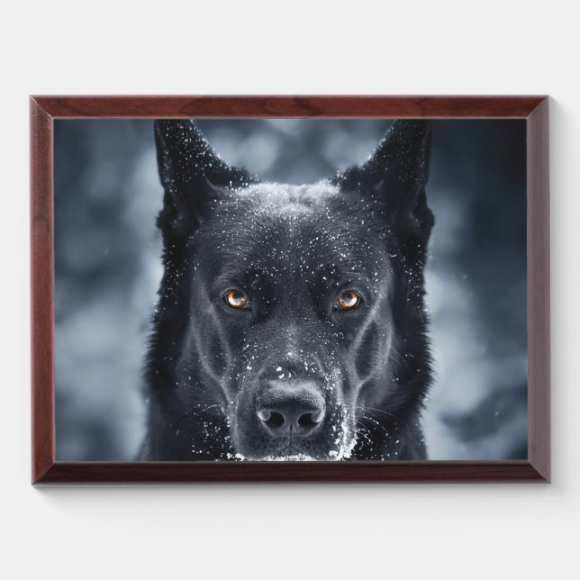Black German Shepherd Award Plaque (Horizontal)