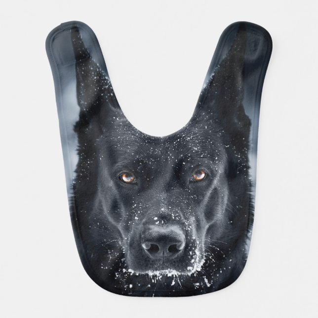 Black German Shepherd Baby Bib (Front)