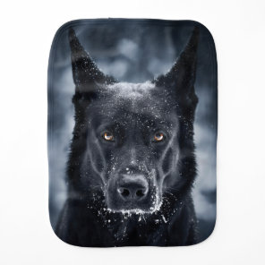 Black German Shepherd Baby Burp Cloth