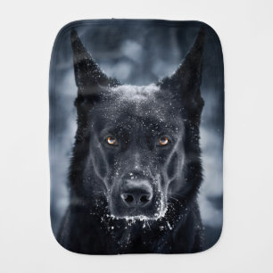 Black German Shepherd Baby Burp Cloth