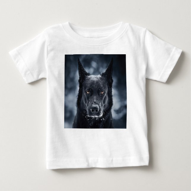 Black German Shepherd Baby T-Shirt (Front)