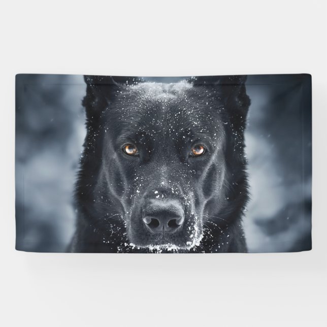 Black German Shepherd Banner (Horizontal)