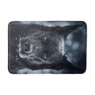 Black German Shepherd Bath Mat