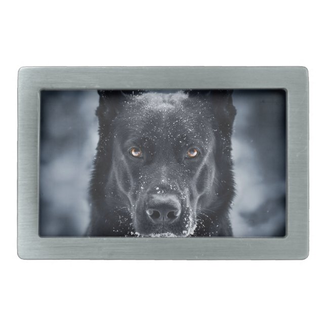 Black German Shepherd Belt Buckle (Front)