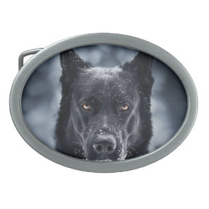 Black German Shepherd Belt Buckle