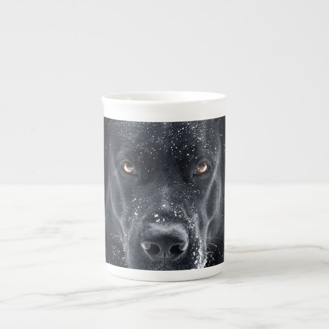 Black German Shepherd Bone China Mug (Front)