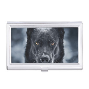 Black German Shepherd Business Card Case