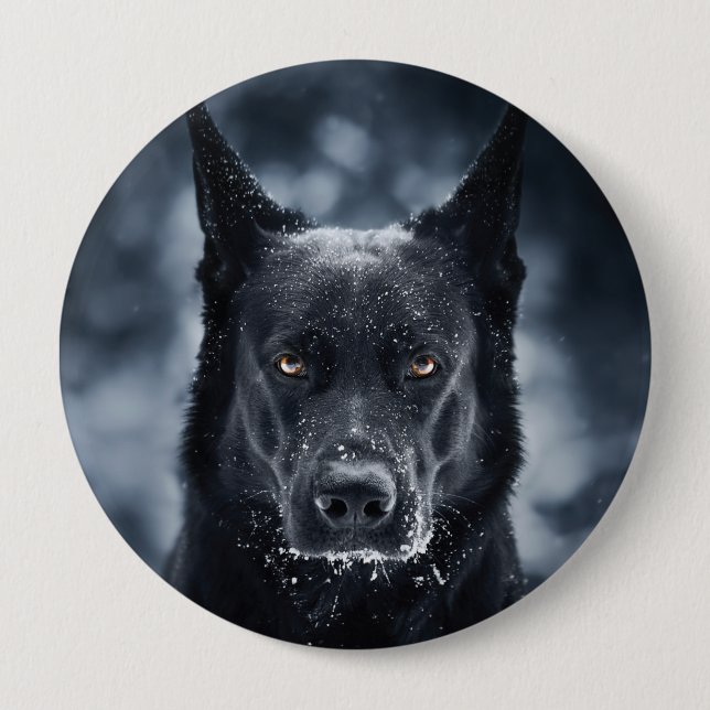 Black German Shepherd Button (Front)