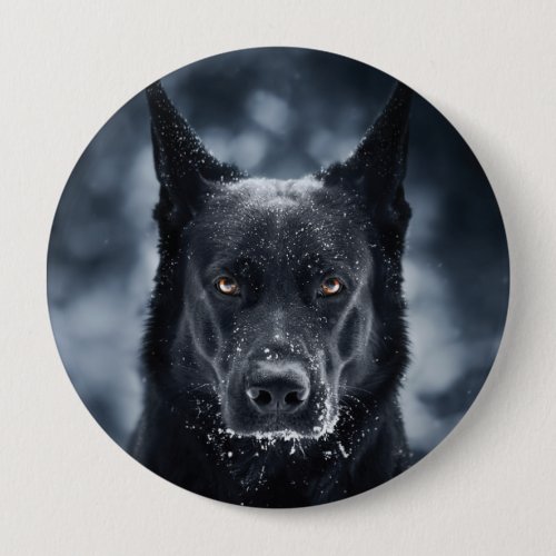 Black German Shepherd Button