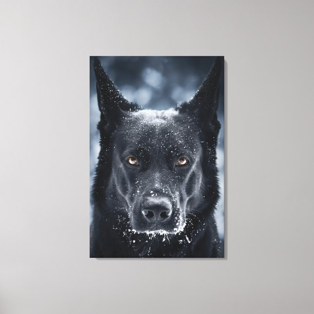 Black German Shepherd Canvas Print (Front)