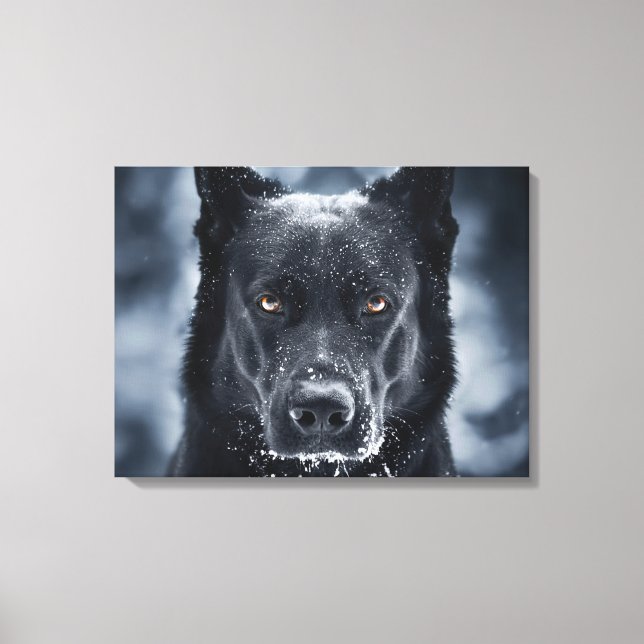 Black German Shepherd Canvas Print (Front)