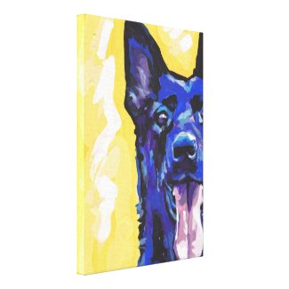 Black German Shepherd Canvas Wrapped Pop Art Black German Shepherd Canvas Wrapped Pop Art