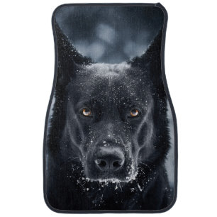 Black German Shepherd Car Floor Mat