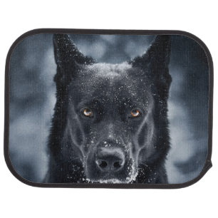 Black German Shepherd Car Floor Mat
