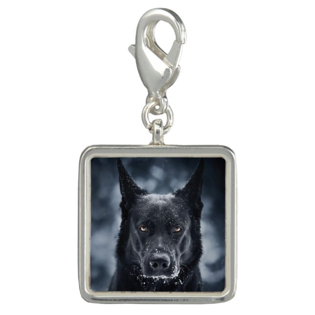 Black German Shepherd Charm (Front)