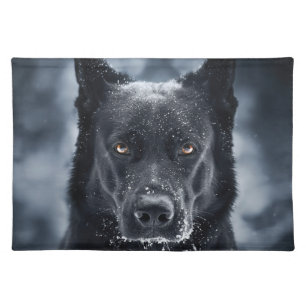 Black German Shepherd Cloth Placemat