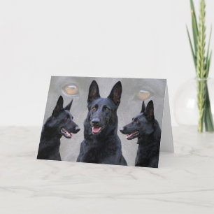 Black German Shepherd Collage Card