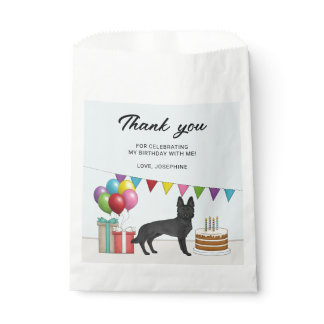 Black German Shepherd Colorful Birthday Thank You Favor Bag
