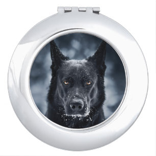 Black German Shepherd Compact Mirror