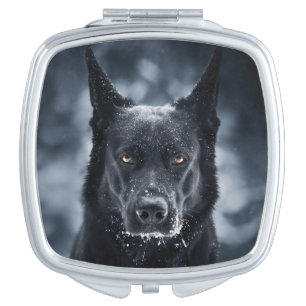 Black German Shepherd Compact Mirror