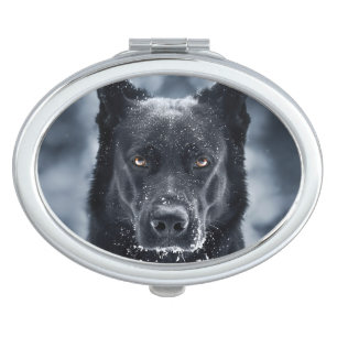 Black German Shepherd Compact Mirror