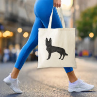 Black German Shepherd Cute Cartoon GSD Dog Tote Bag