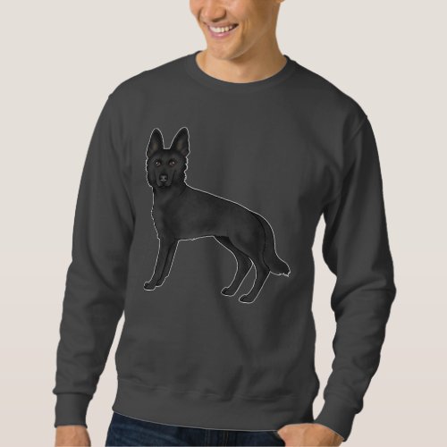 Black German Shepherd Cute Cartoon Herding Dog Sweatshirt