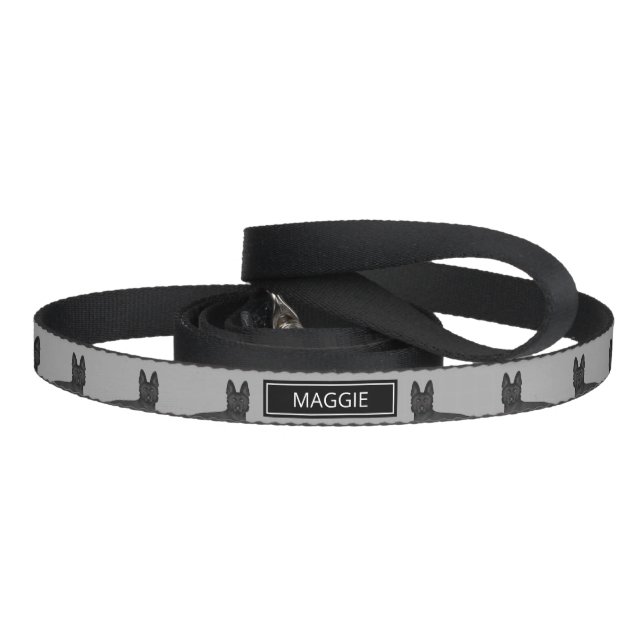 Black German Shepherd Cute Dog With Custom Name Pet Leash (Handle)