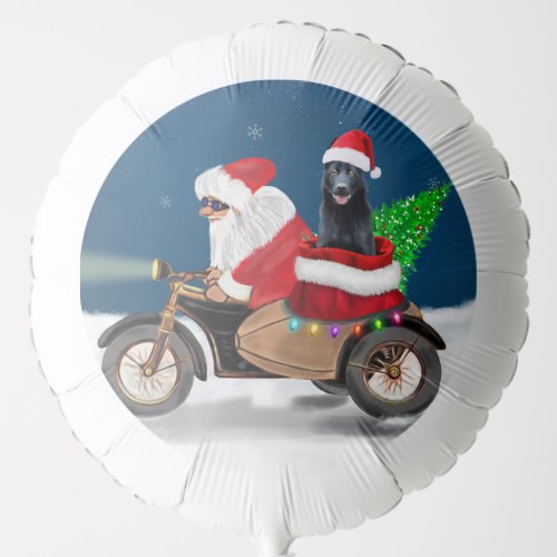 Black German Shepherd Dog Christmas Santa Claus   Balloon