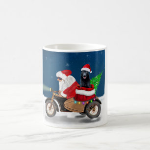 Black German Shepherd Dog Christmas Santa Claus Coffee Mug
