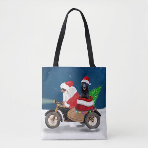 Black German Shepherd Dog Christmas Santa Claus   Tote Bag