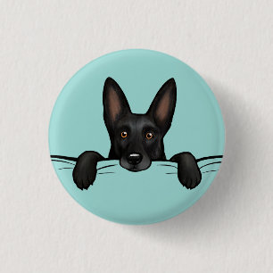 Black German Shepherd Dog Cute Button