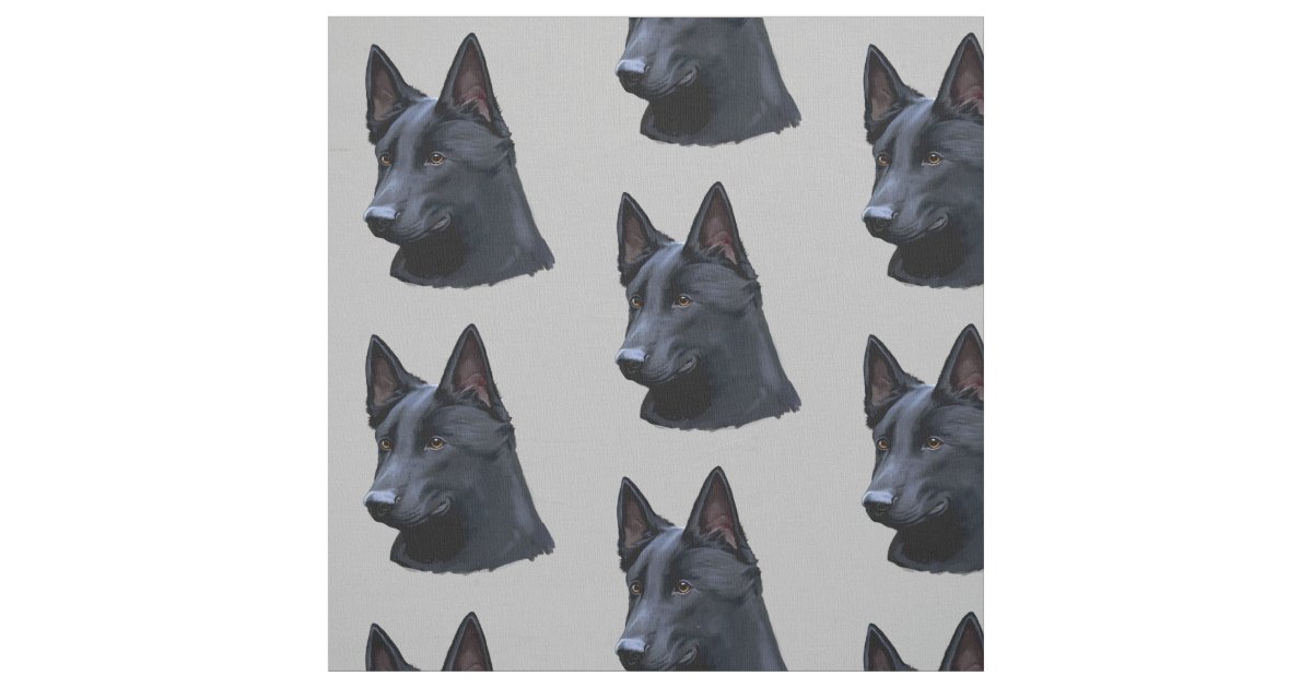 Black German Shepherd Dog Fabric Zazzle