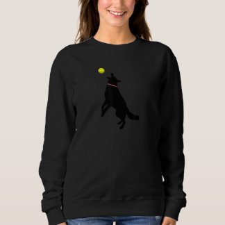 Black German Shepherd Dog GSD Catching Yellow Tenn Sweatshirt