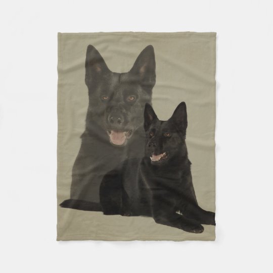 Black German Shepherd Dog GSD Fleece Blanket