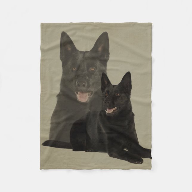 Black German Shepherd Dog - GSD Fleece Blanket (Front)